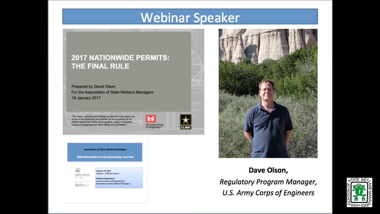 Part 2: Presenter: Dave Olson, U.S. Army Corps of Engineers