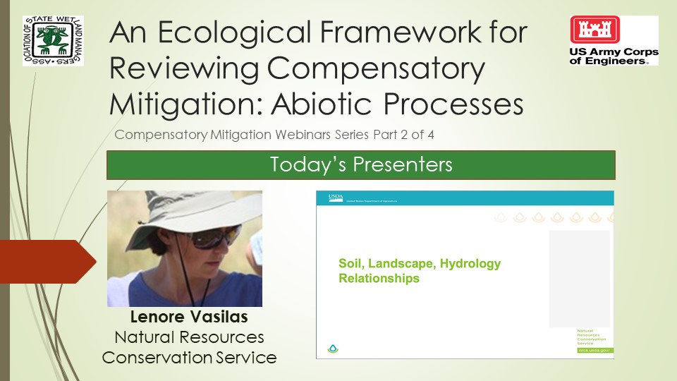 Part 2B:  Presenter: Lenore Vasilas, USDA Natural Resources Conservation Service