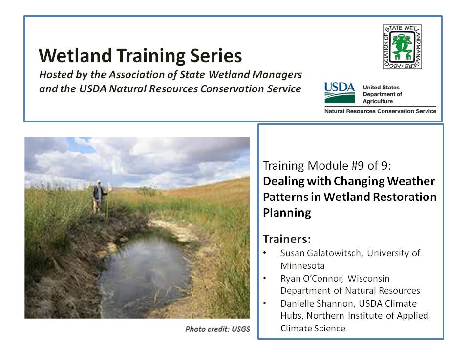 Part 9:0: Introduction: Brenda Zollitsch, Policy Analyst, Association of State Wetland Managers