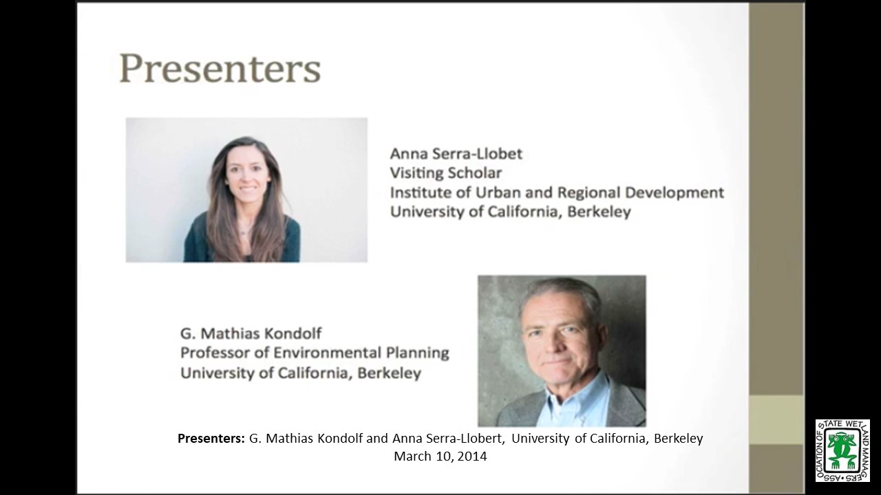 Part 2: Presenter:  Anna Serra-Llobet, Visiting Scholar Institute of Urban and Regional Development, University of California, Berkeley