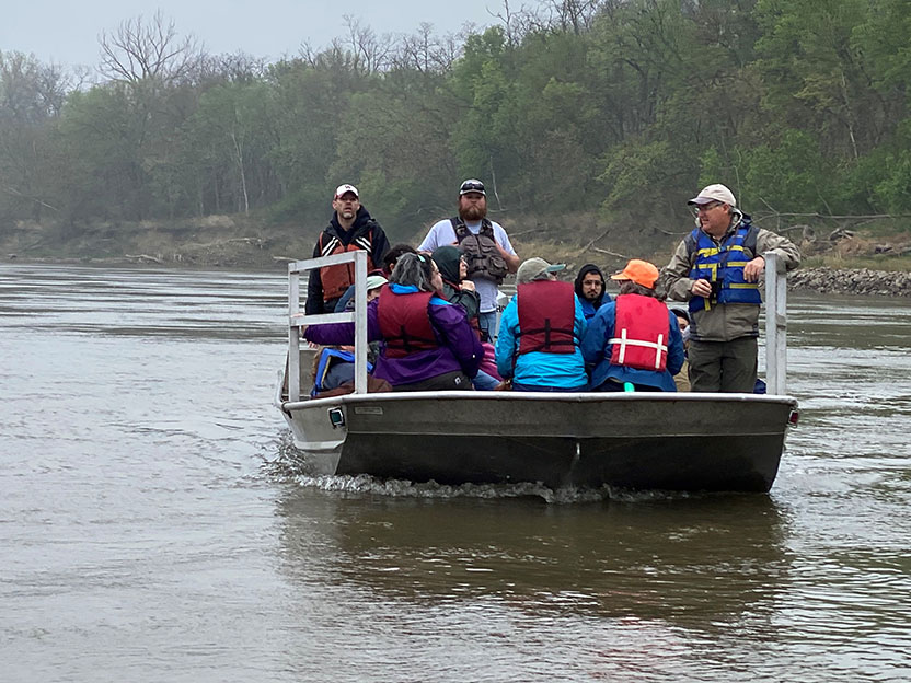 Boat for field trip along the Missouri River